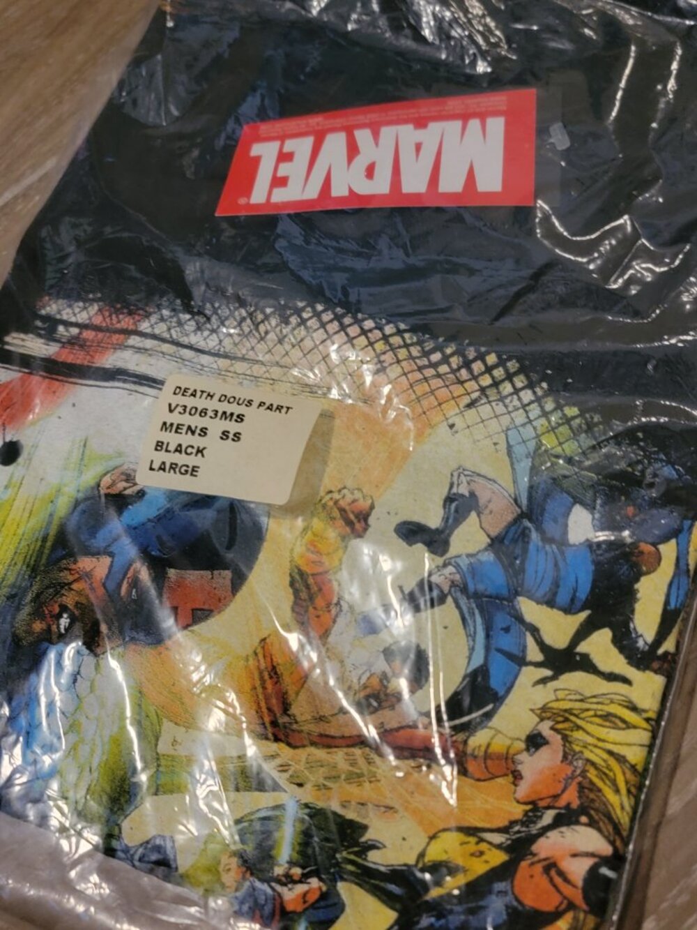 Rare Dead Stock Vintage Marvel Captain America Iron Man T-Shirt Black Men's L